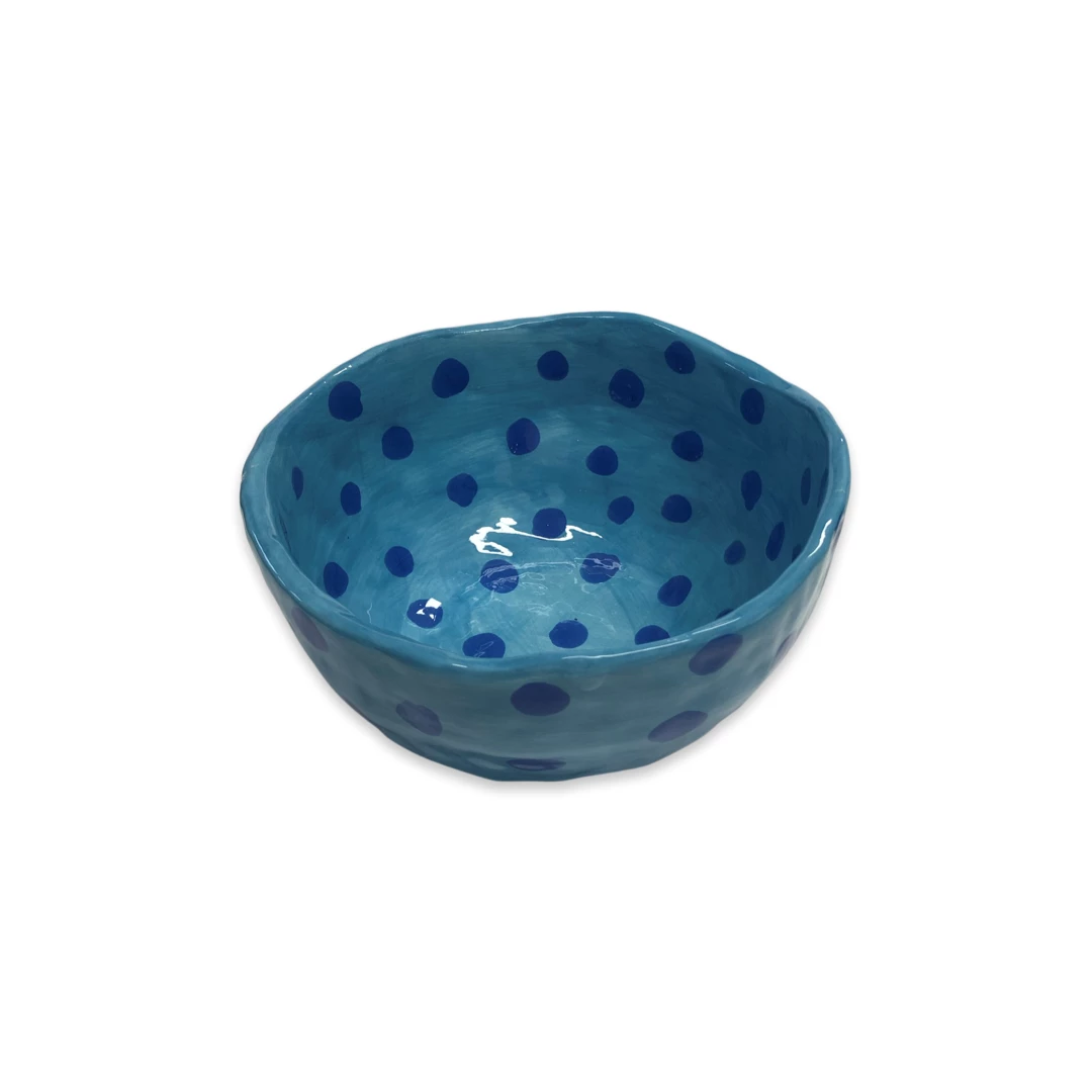 Lomito Ceramics Ceramic Dot Bowl - Blue 4 Lomito Ceramics Ceramic Dot Bowl - Blue