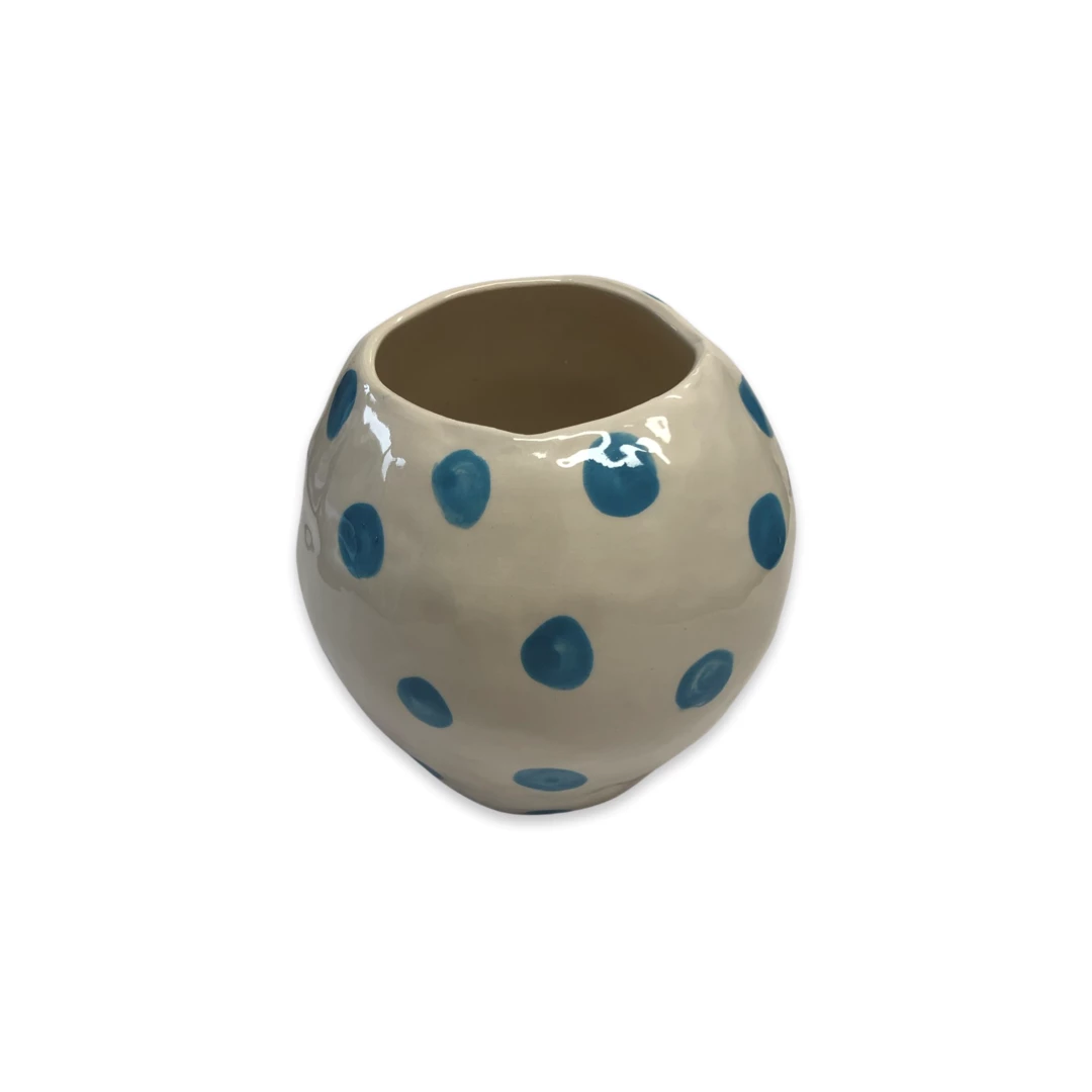 Lomito Ceramics Vase With Blue Dots 4 Lomito Ceramics Vase With Blue Dots