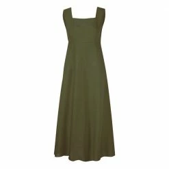 Justine Tabak Womenswear Khaki Linen Holland Park Dress