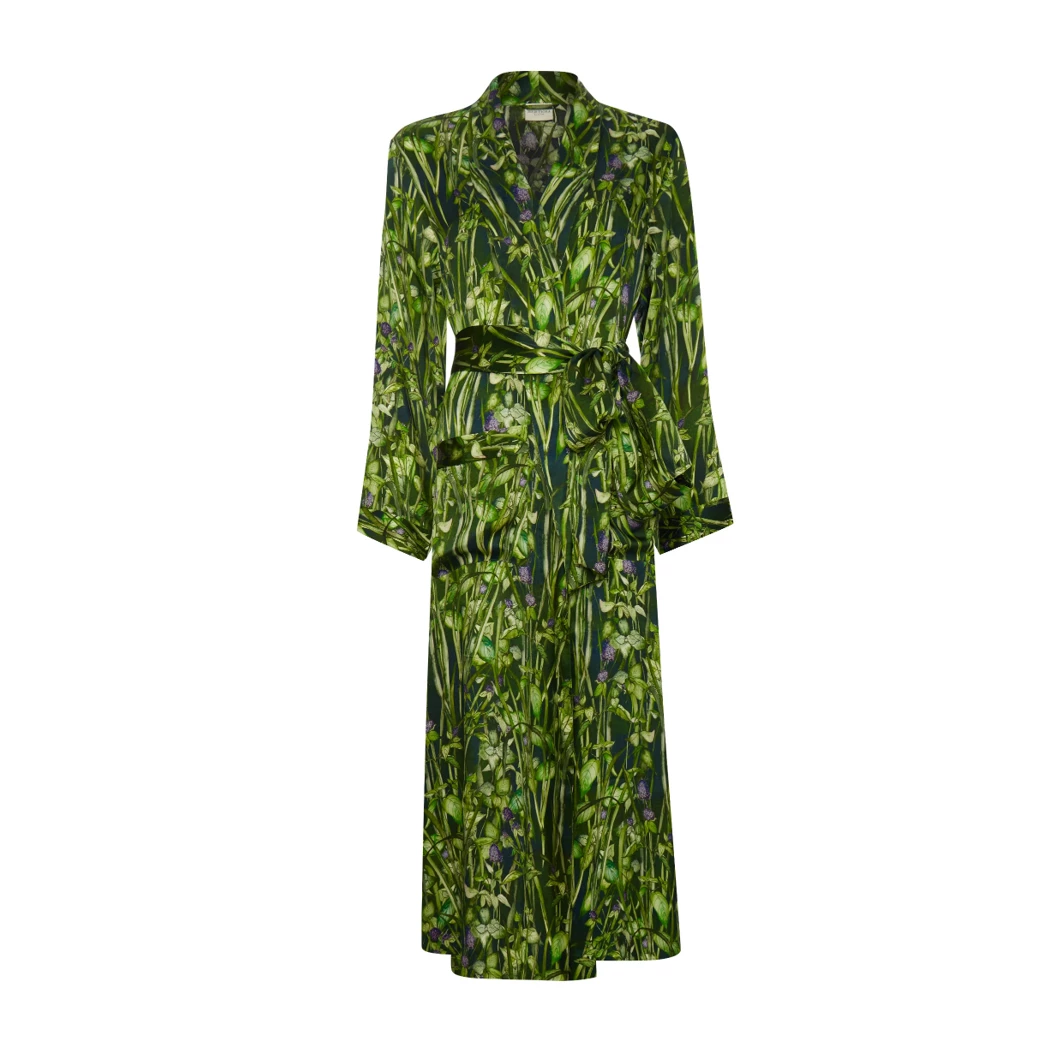 Bertioli By Thyme Silk Robe In Rivermint Silkwear 3 Bertioli By Thyme Silk Robe In Rivermint Silkwear