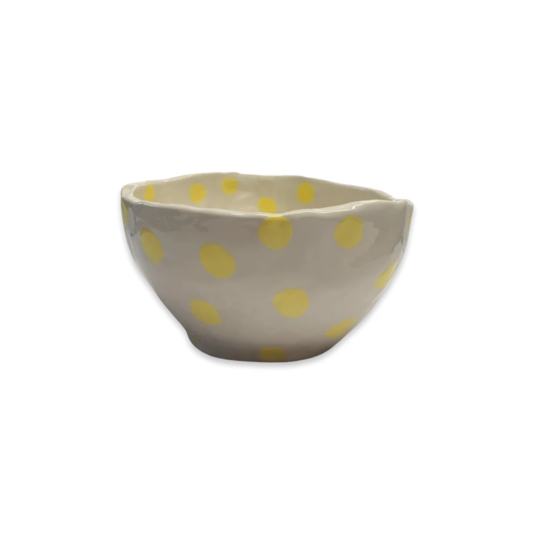 Lomito Ceramic Dot Bowl - Yellow 3 Lomito Ceramic Dot Bowl - Yellow