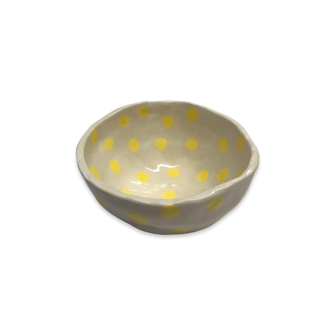 Lomito Ceramic Dot Bowl - Yellow 4 Lomito Ceramic Dot Bowl - Yellow